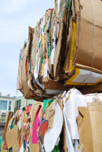 cardboard bales to be recycled