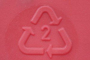 Recycling symbol for #2 plastics