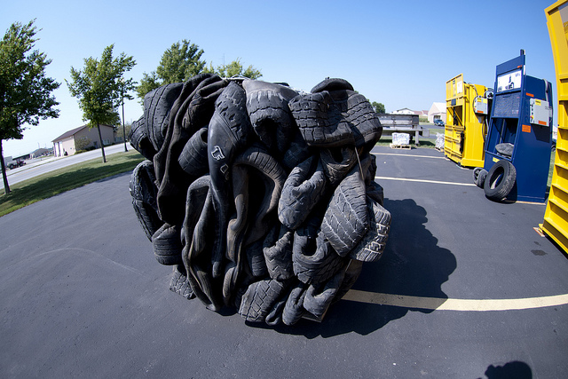 bale of scrap tires