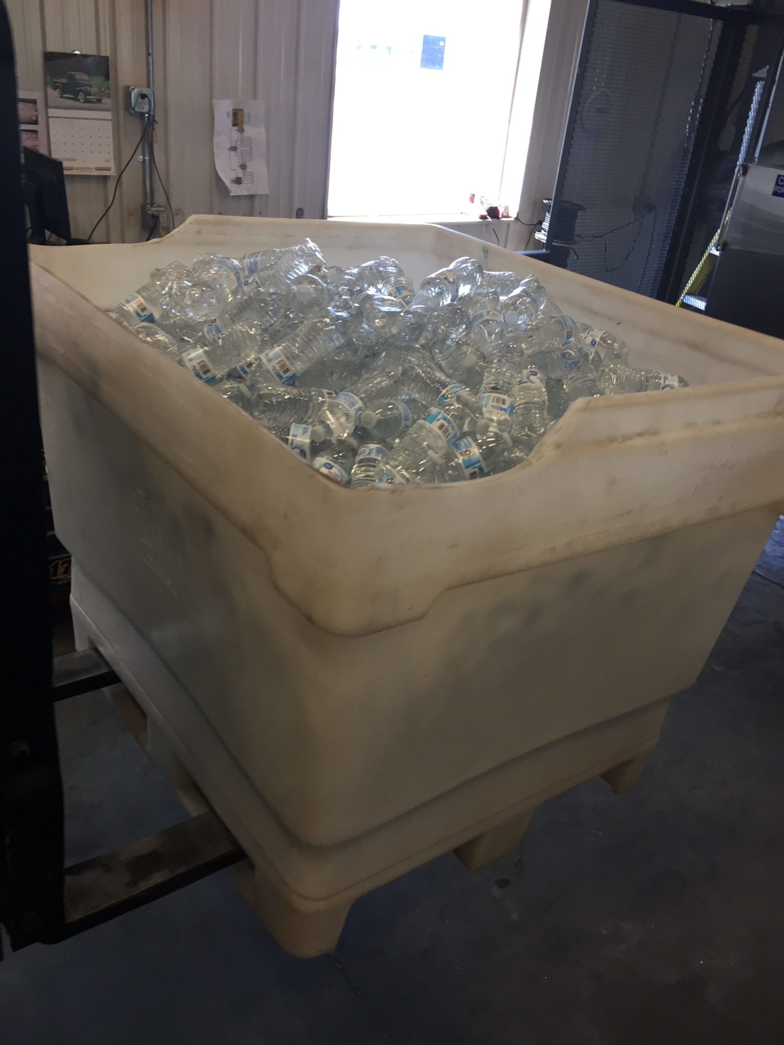 Part of Harmony's quality control testing includes running full totes of product through our beverage extraction balers