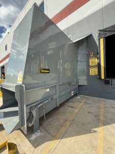 industrial compactor at a big box store