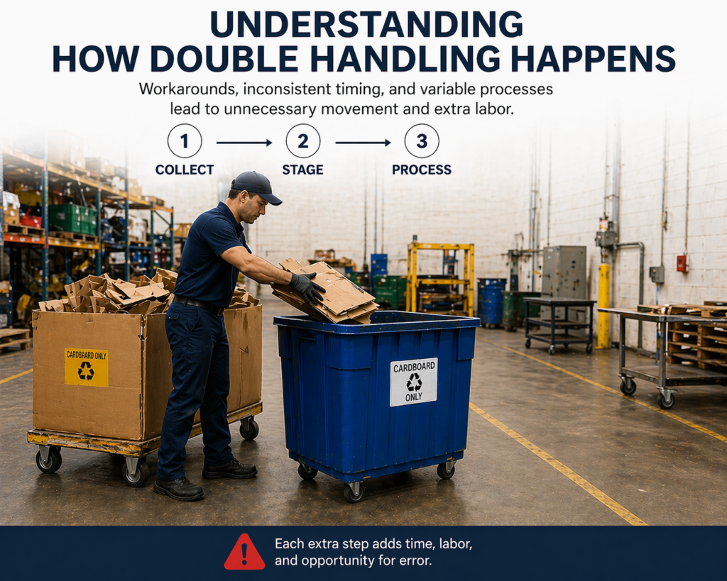 reduce double handling material