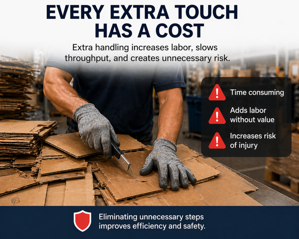 reduce double handling material