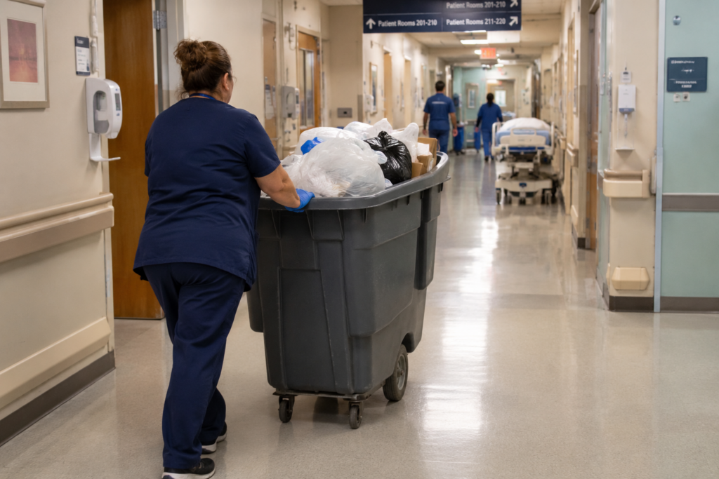 stainless steel compactors reduce need for trash trolley exposure