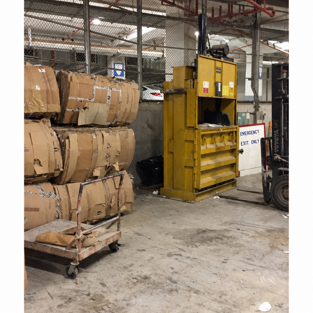 selling cardboard bales from a grocery store