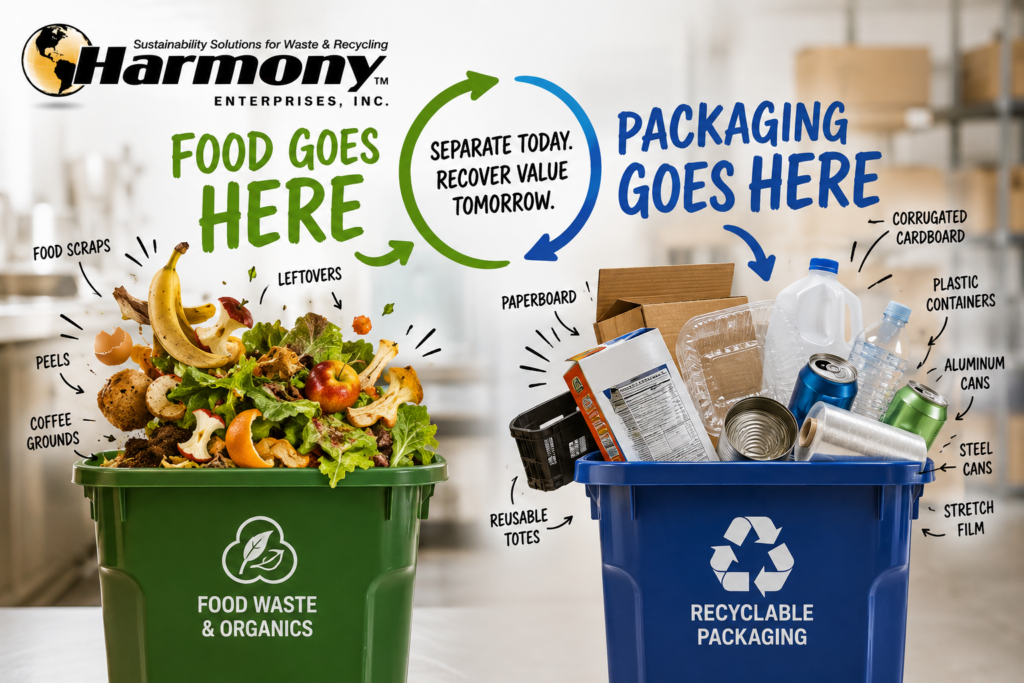 food waste diversion and clean containers
